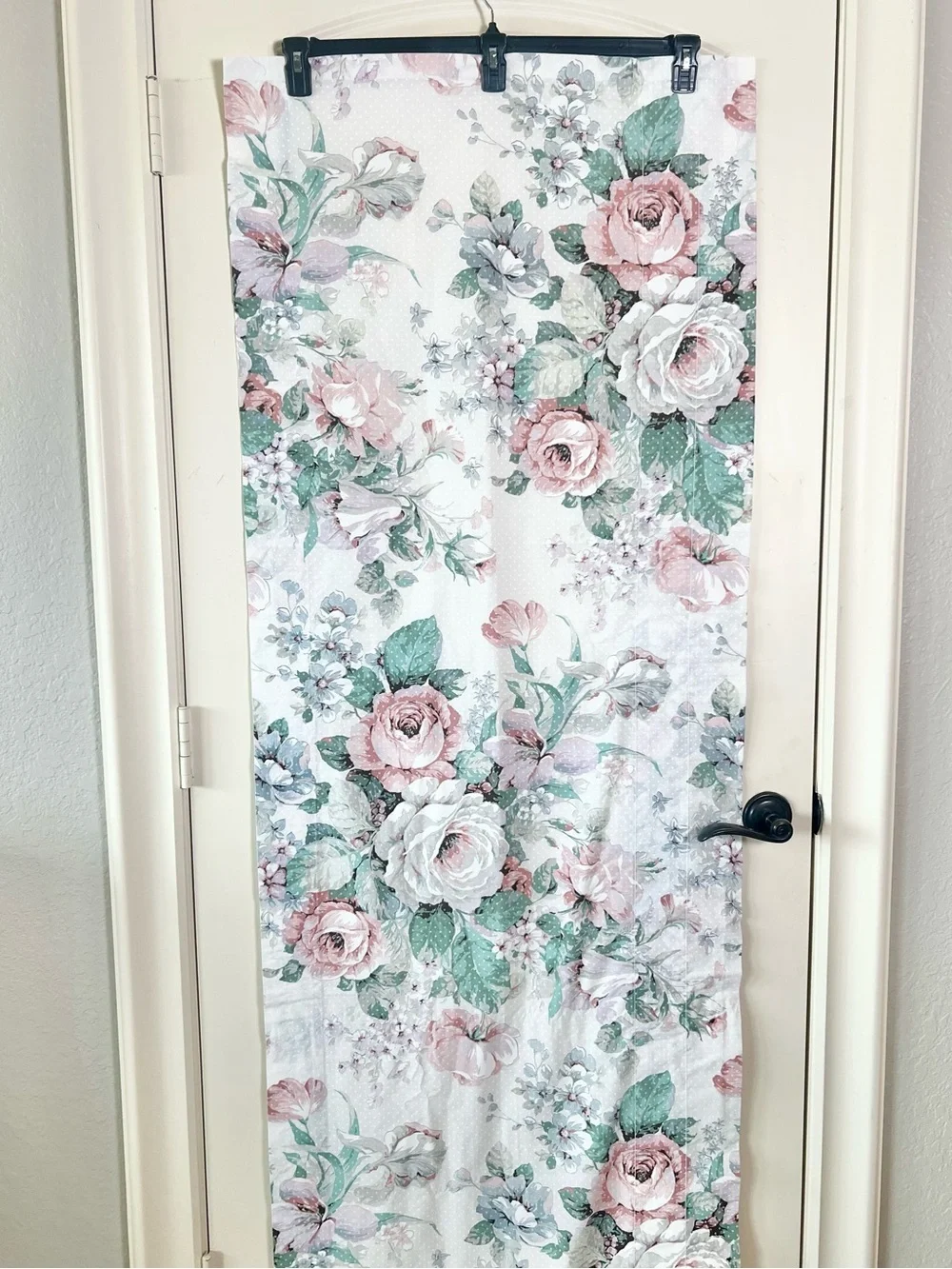 Vtg 1988 Martha Stewart Rose Floral Dotted Window Curtain Blouson Valance 88x25